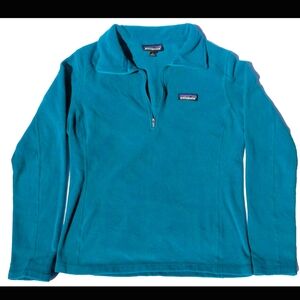 Patagonia Worn Wear Women's Micro D 1/4-Zip Style #26278 Teal Blue Medium